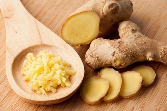 Chopped and grated ginger to increase male potency